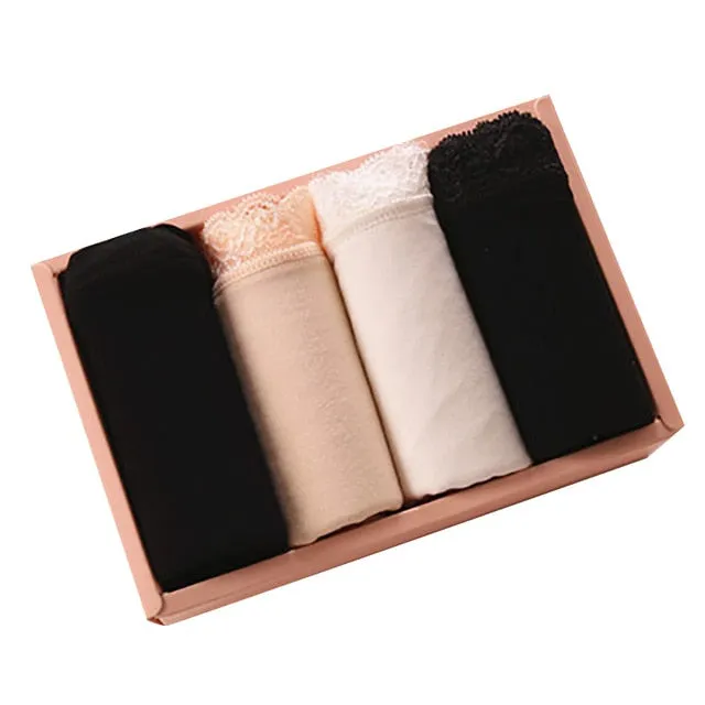 4 Pairs Women Safety Shorts Pants Seamless Nylon High Waist Panties Cotton Anti Lace Boyshorts Pants Girls Slimming Underwear