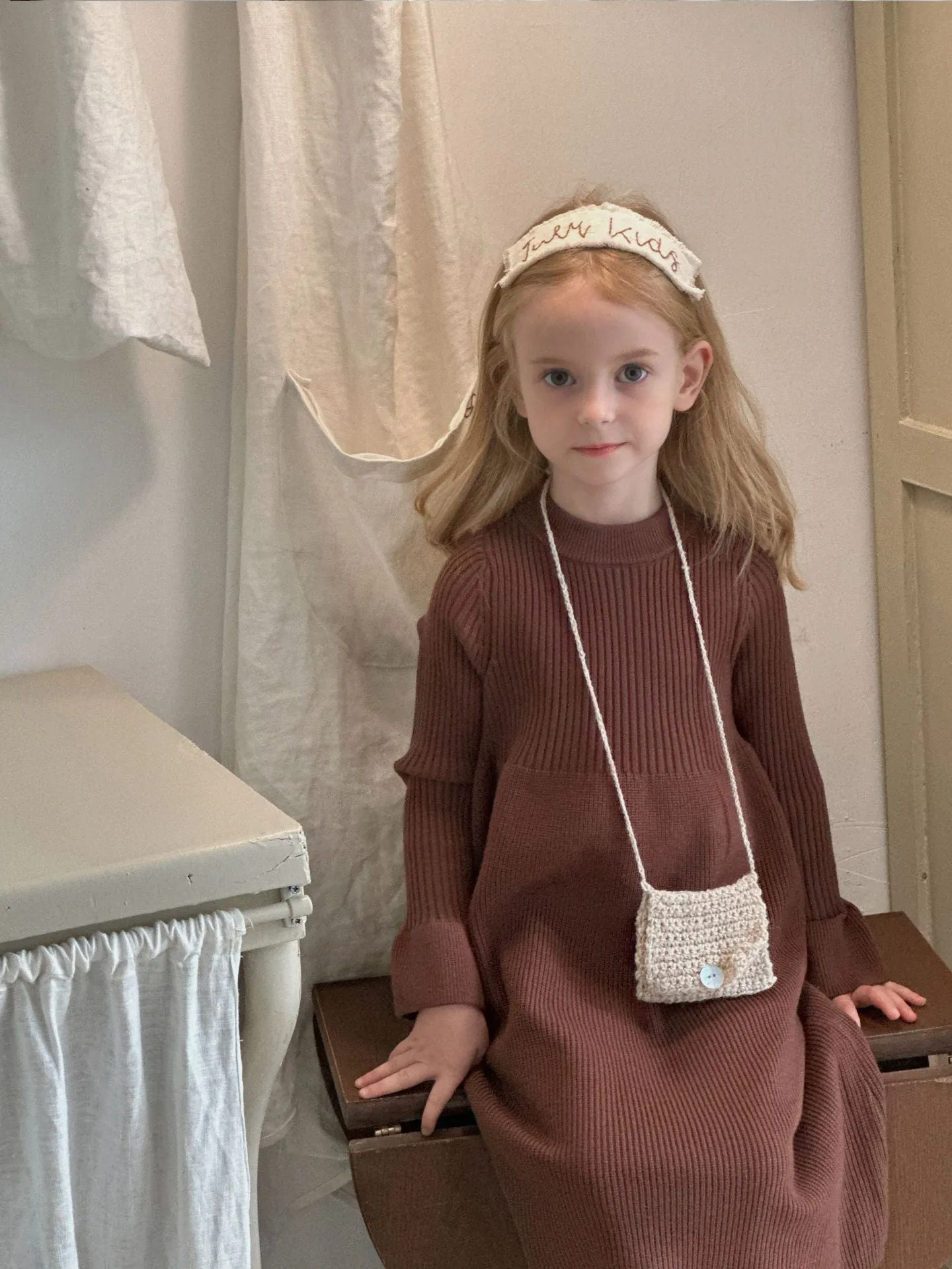 Children's Solid Color Baby Mid-length Sweater Skirt