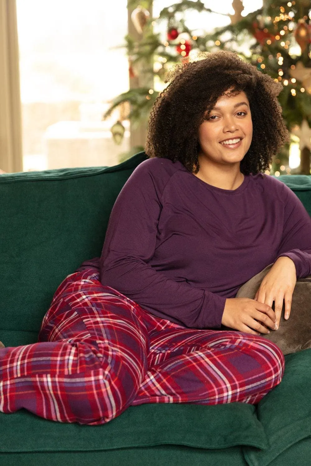 Clarissa Long Sleeve Slouch Jersey Top Purple