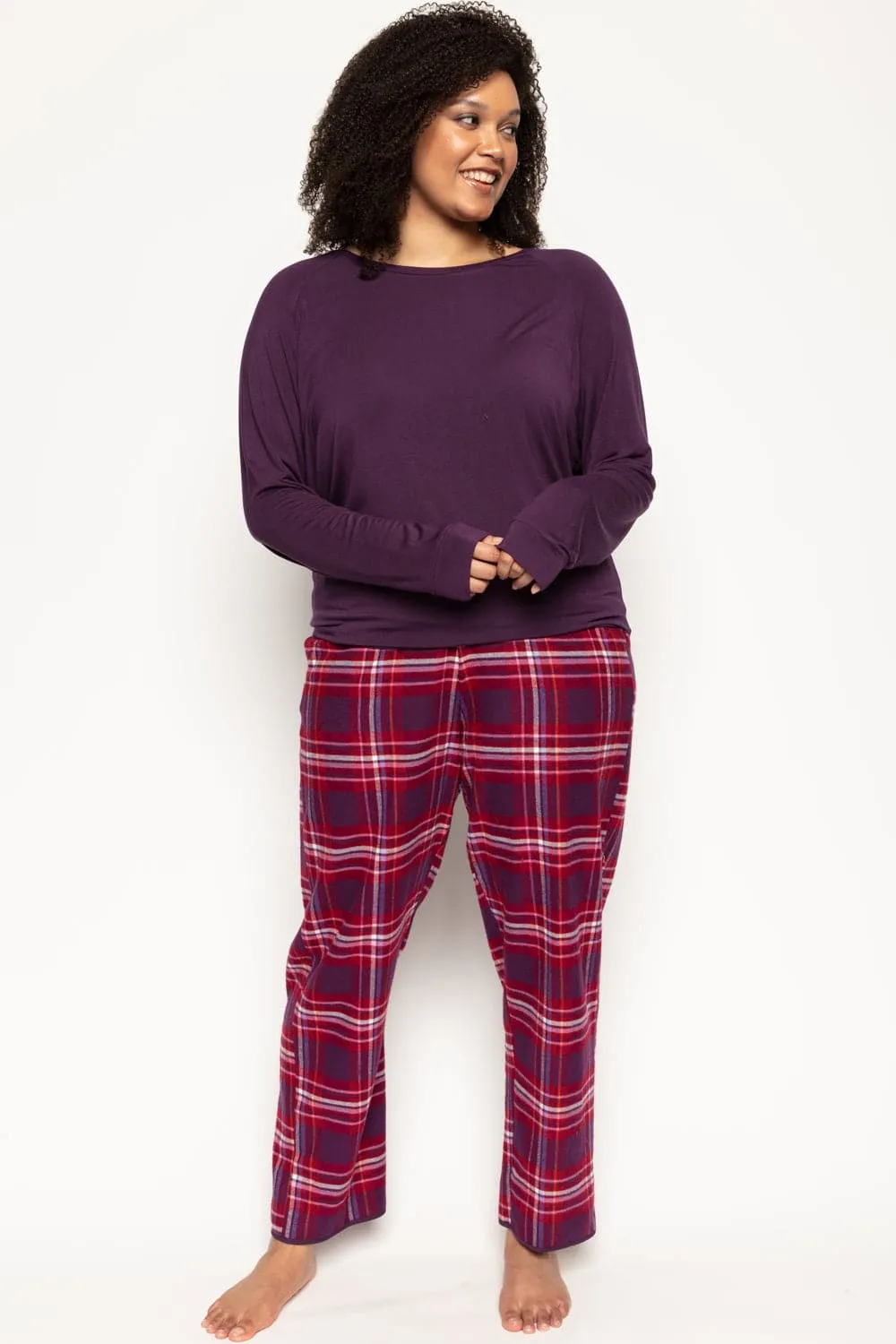 Clarissa Long Sleeve Slouch Jersey Top Purple