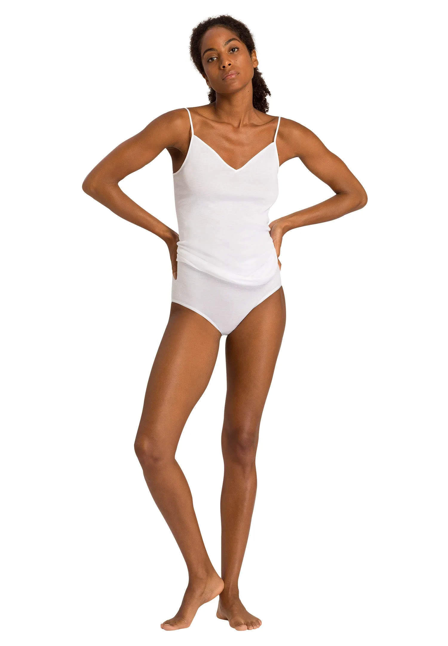 Cotton Seamless V-neck White