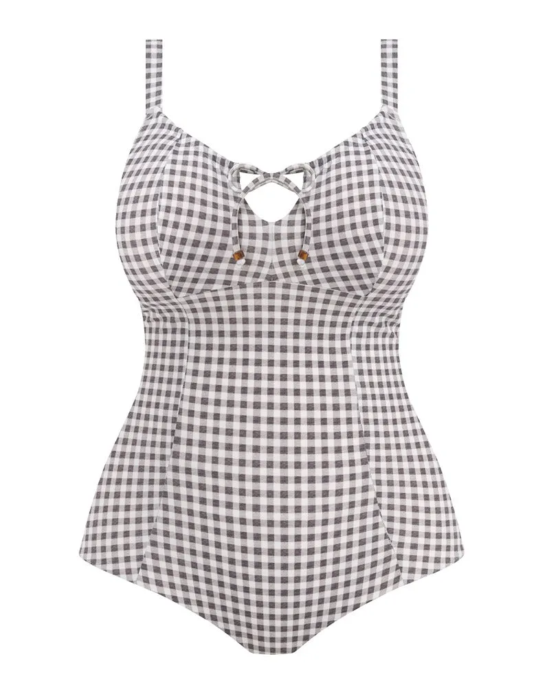 Elomi ES800345 Checkmate Grey Marl Wire Free Moulded Swimsuit