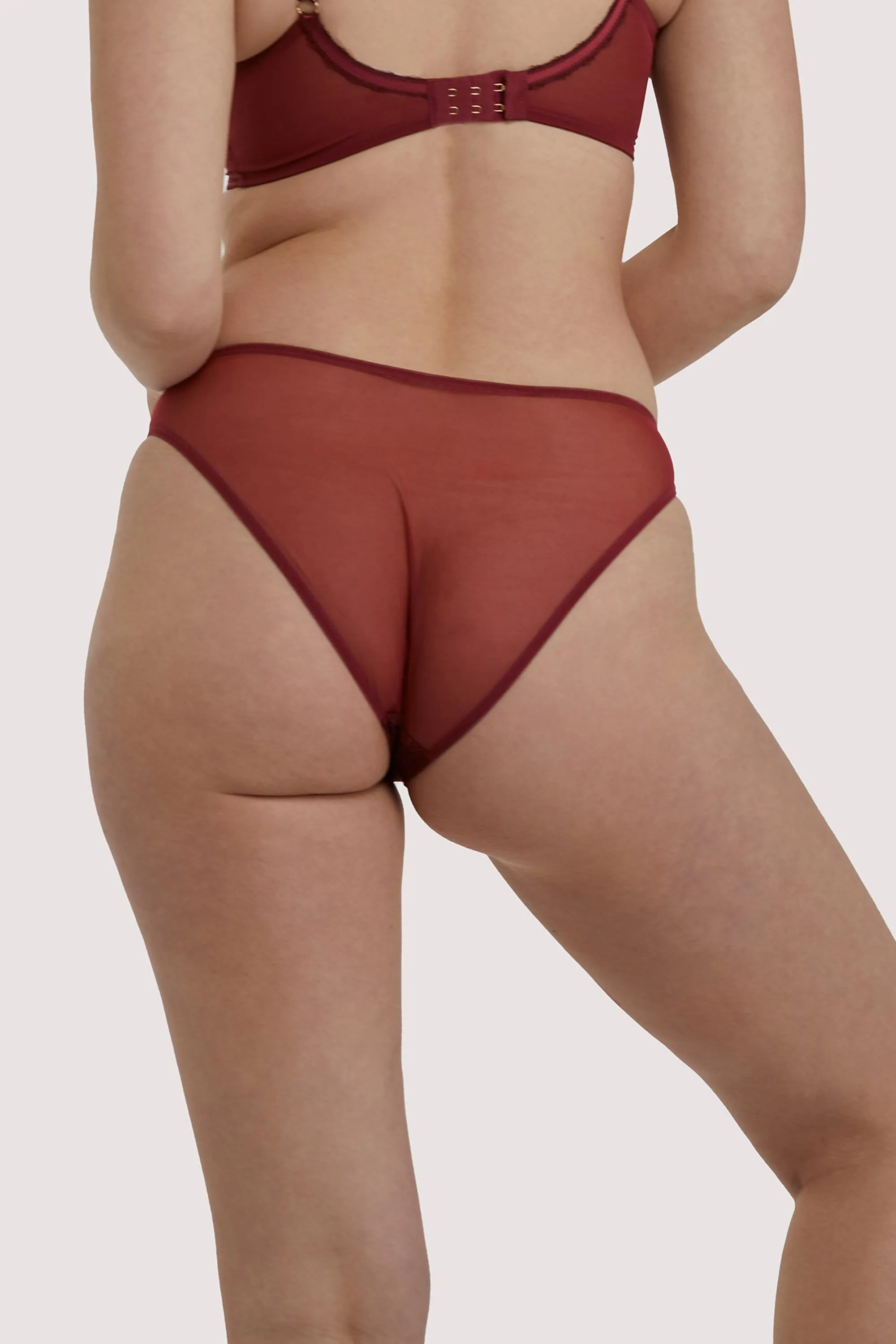 Emma Merlot Brazilian Lace Brief