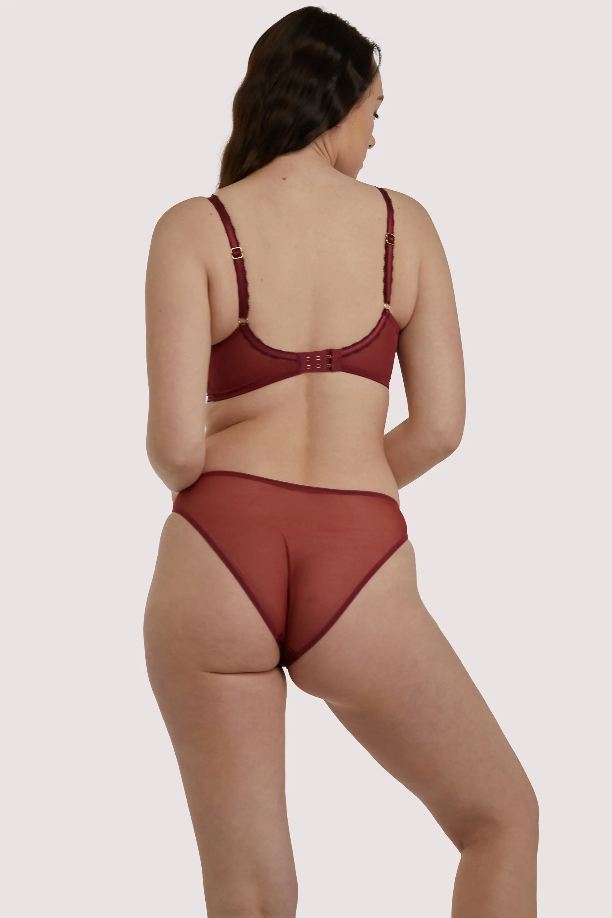 Emma Merlot Brazilian Lace Brief