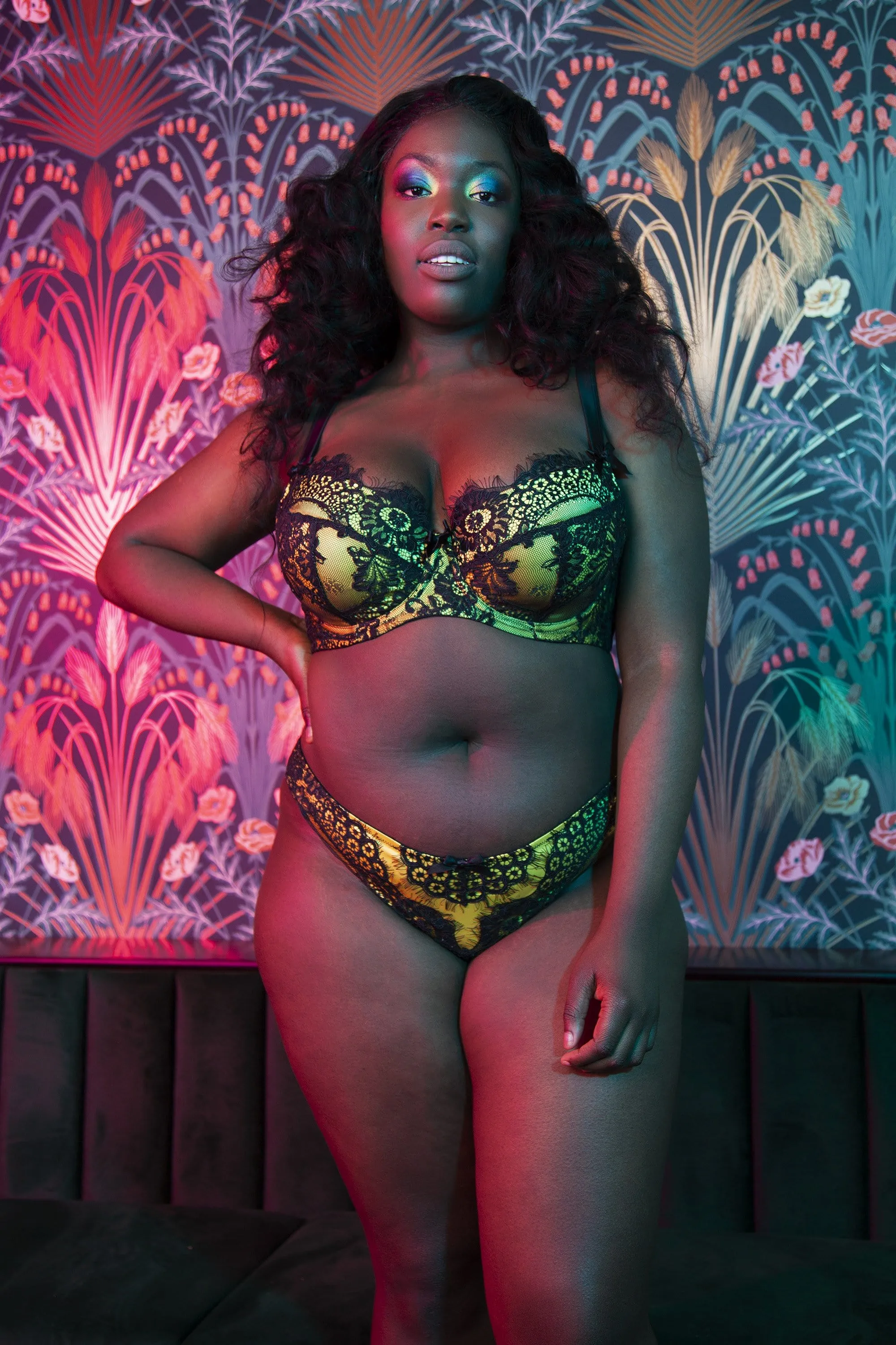 Jaquelina Mustard Contrast Brazilian Brief Curve