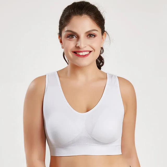 Jerrinut Bras For Women Plus Size Seamless Bra Cotton Breathable Underwear Wireless With Pads Push Up Bra Plus Size 5XL 6XL