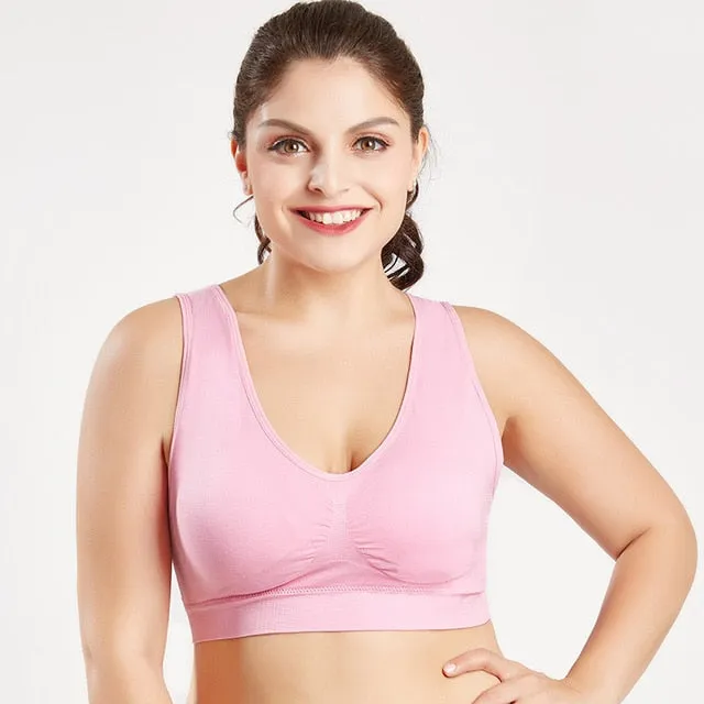 Jerrinut Bras For Women Plus Size Seamless Bra Cotton Breathable Underwear Wireless With Pads Push Up Bra Plus Size 5XL 6XL