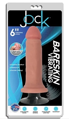 JOCK 6 Bareskin Vibrating Dong Realistic Dildo Suction Cup Vanilla