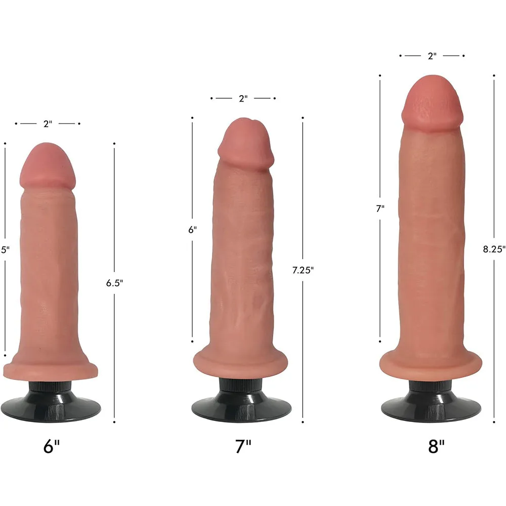 JOCK 6 Bareskin Vibrating Dong Realistic Dildo Suction Cup Vanilla
