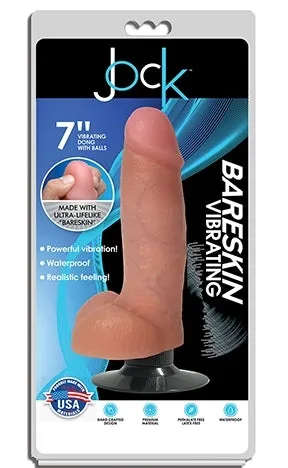 JOCK 7 Bareskin Vibrating Dong with Balls Vanilla