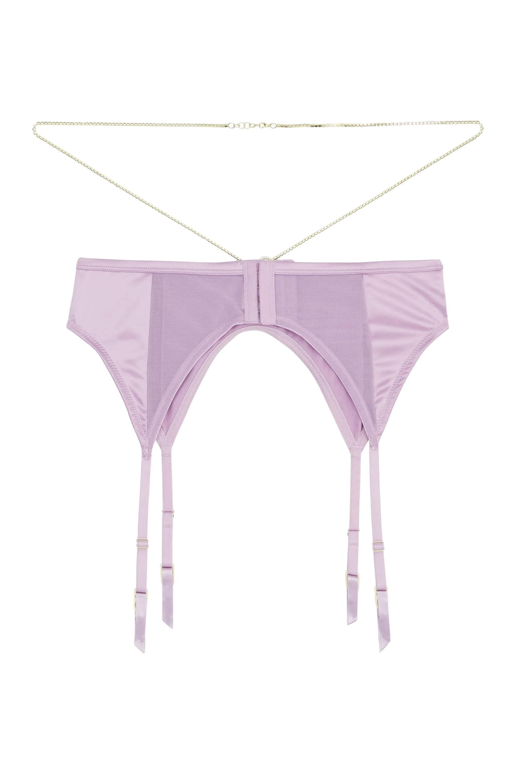 Knox Chain Satin Suspender Lilac Curve