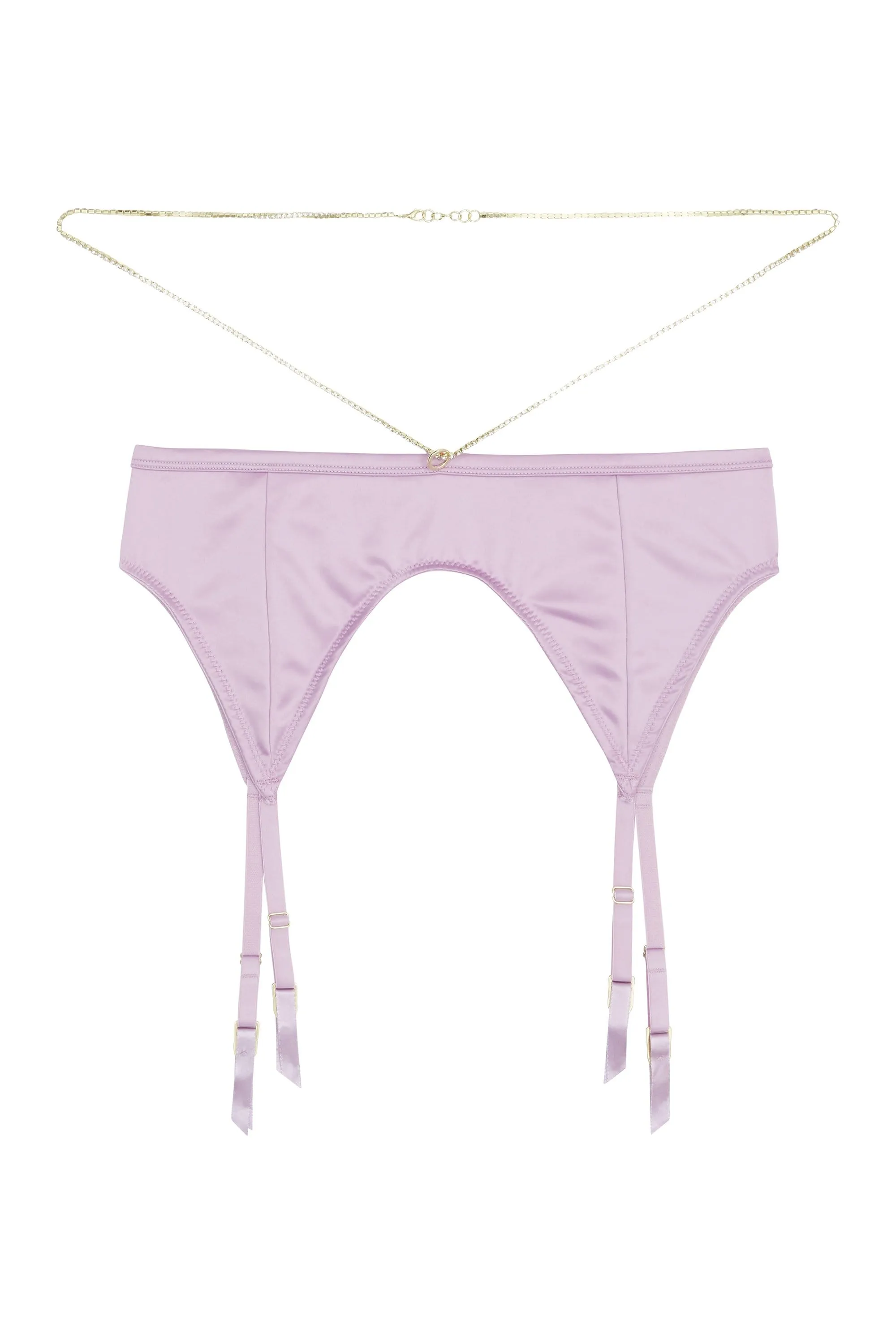 Knox Chain Satin Suspender Lilac Curve
