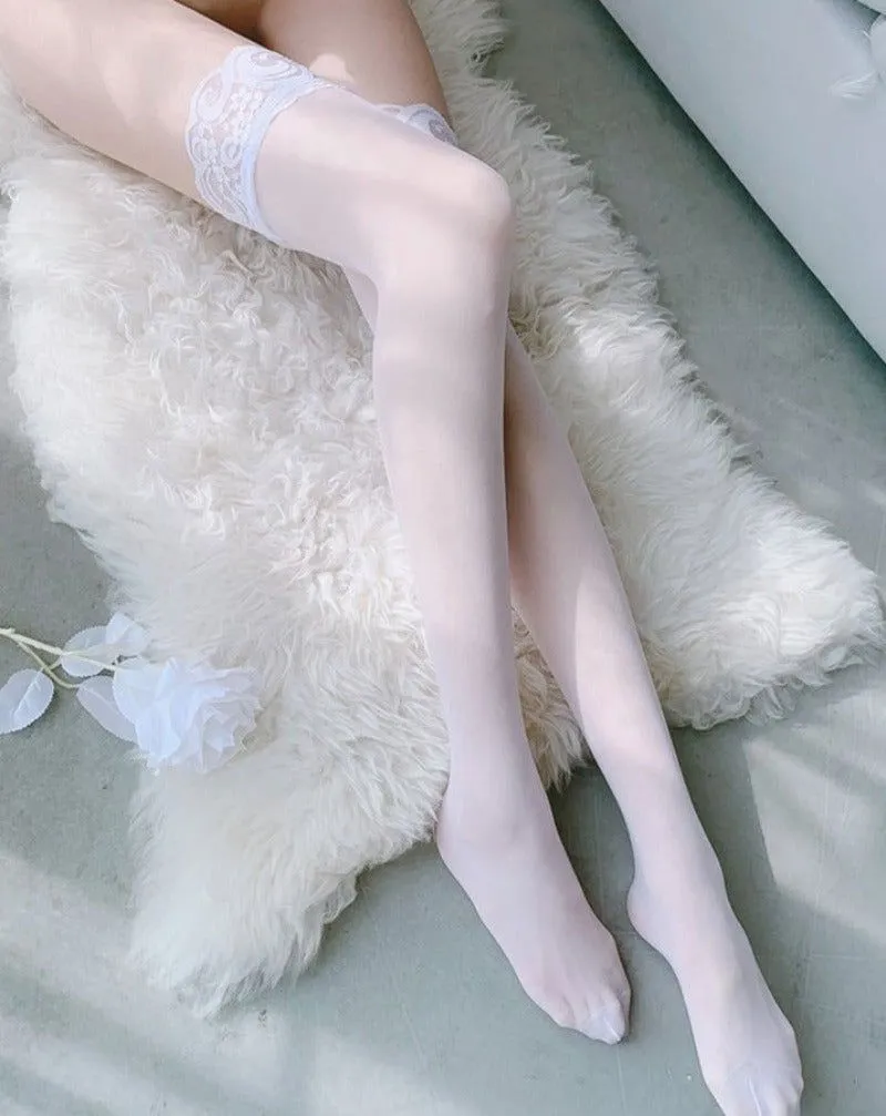 Lace Stocking Black and White Tights