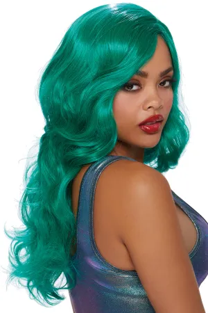 Long Wavy Teal Wig