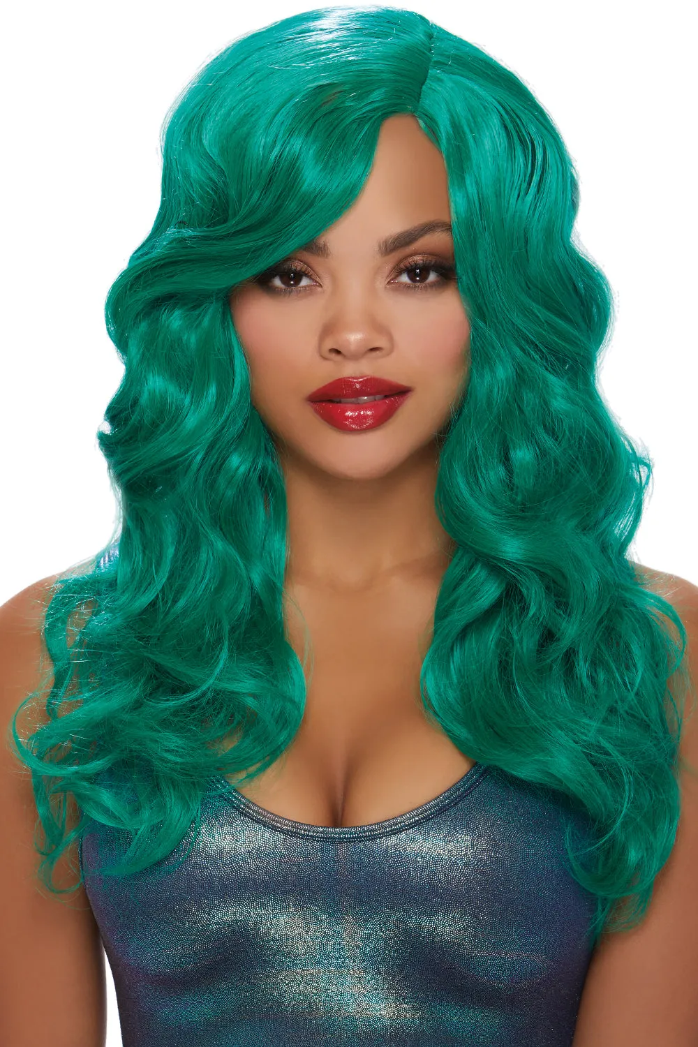 Long Wavy Teal Wig