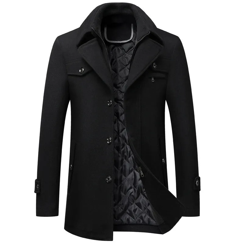 Men's Wool Woolen Thickened Overcoat Jacket