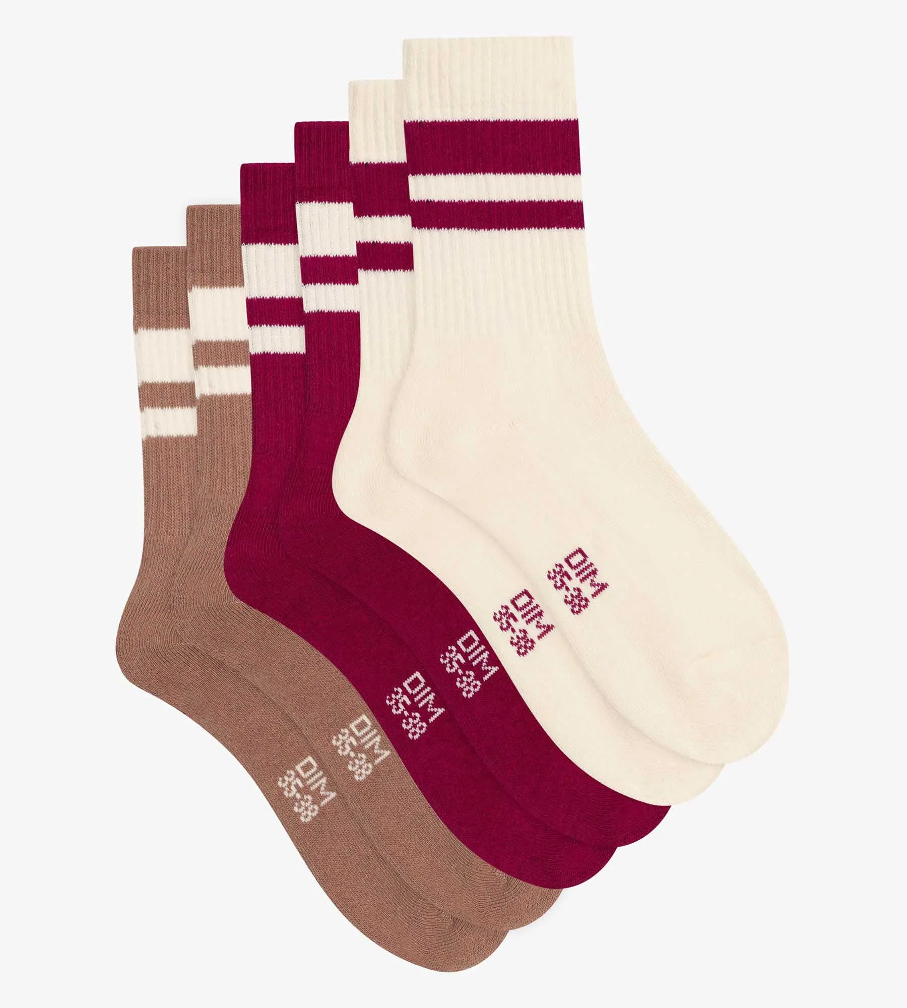 Pack of 3 pairs of women's cotton socks Caf EcoDim Sport
