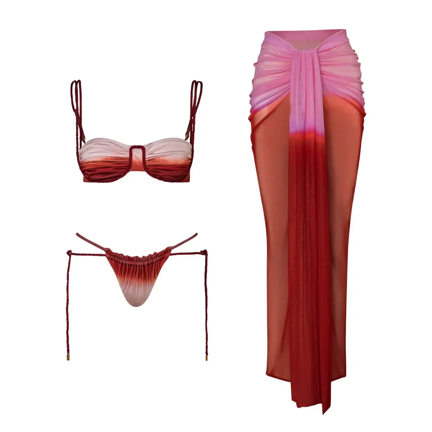 #PB Gradient 3 Pieces Bikini