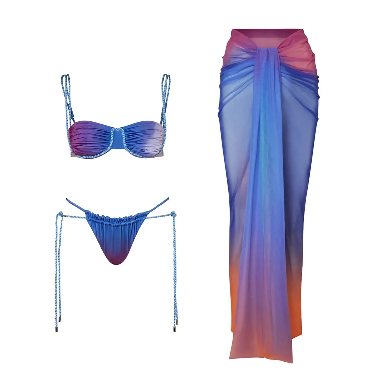 #PB Gradient 3 Pieces Bikini