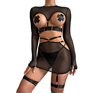 Roselyn Set with Skirt Garter Belt