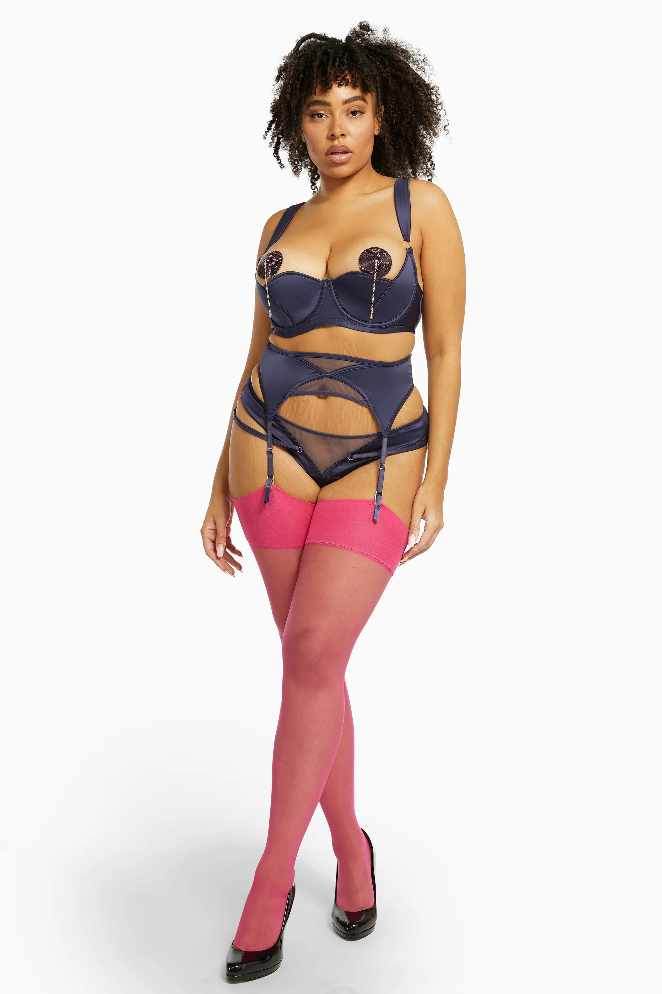 Seamed Stocking Pink Peacock AUS 8 - 22