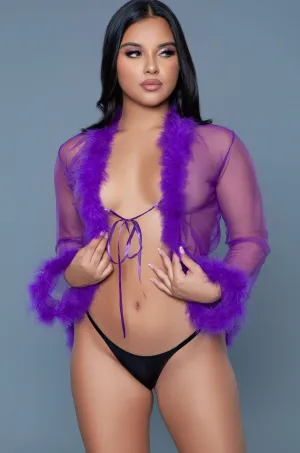 Sheer Marabou Robe