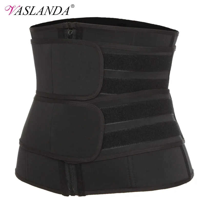 VASLANDA Boned Waist Corset Trainer Sauna Sweat Sport Girdles Cintas Modeladora Women Lumbar Shaper Workout Trimmer Belt