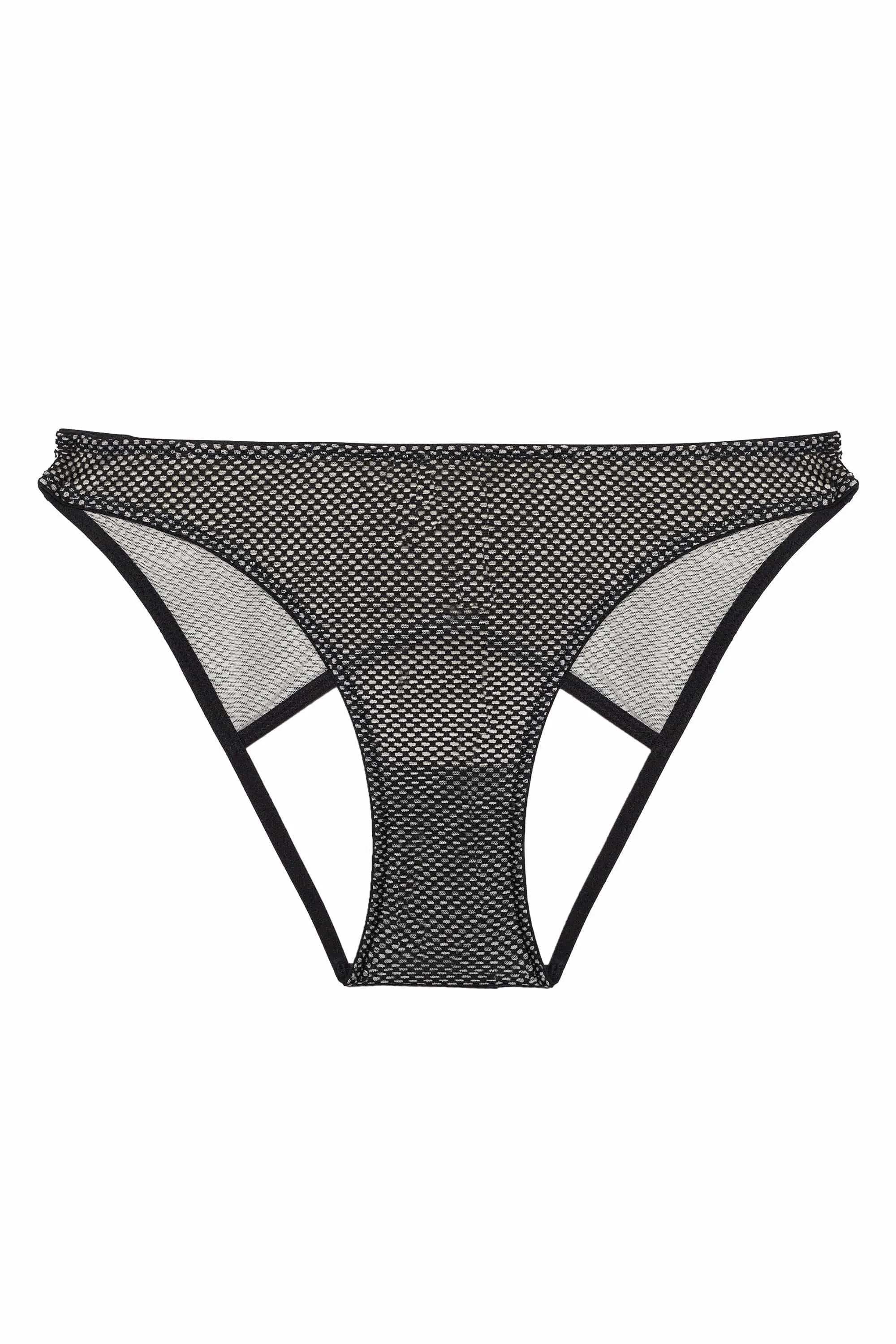 Vidal Black Fishnet Open Back Brief