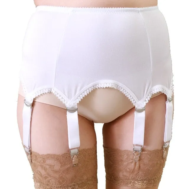 Womens Wedding Garter Belt Stockings  Leg Garter Belt 6 STRAP Plain Sexy Suspender Belt Set Bridal Lace Lingerie Plus Size